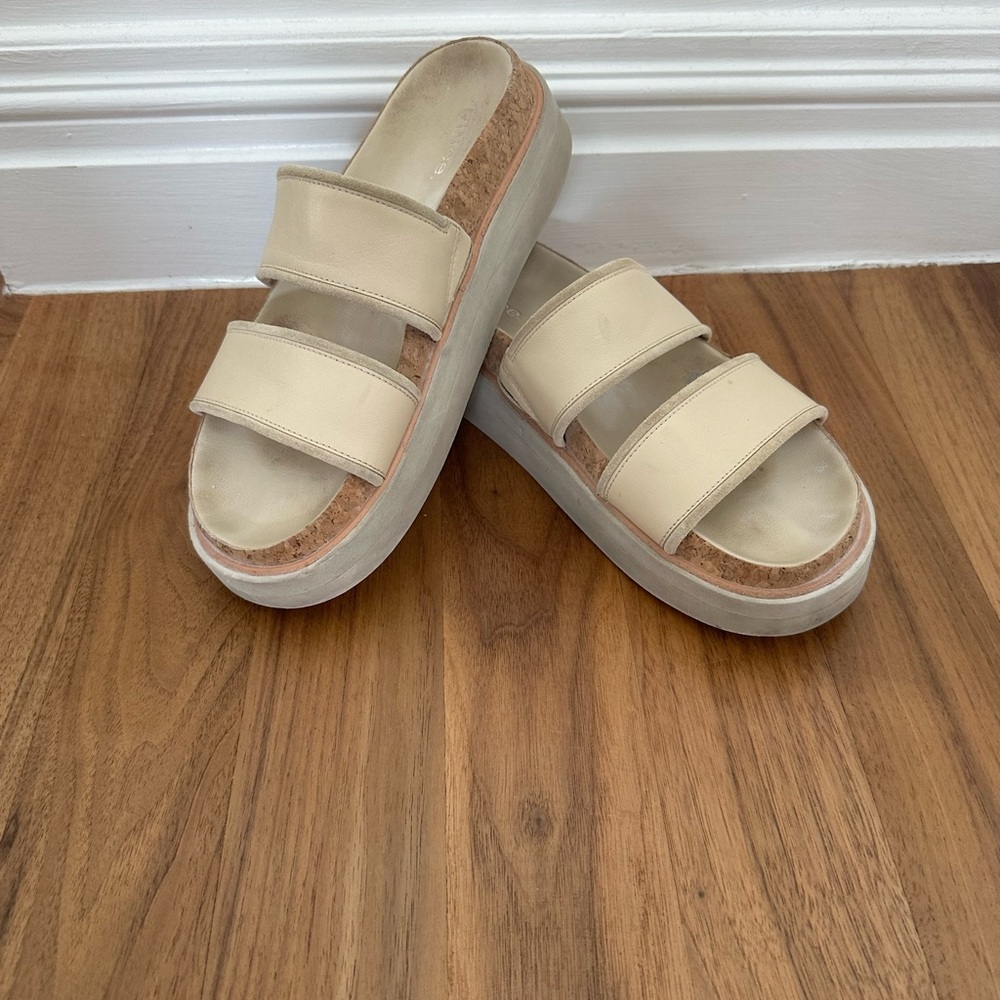 Vince Sandals 8.5 | Vince Slide Sandals | Vince Off-White Sandals